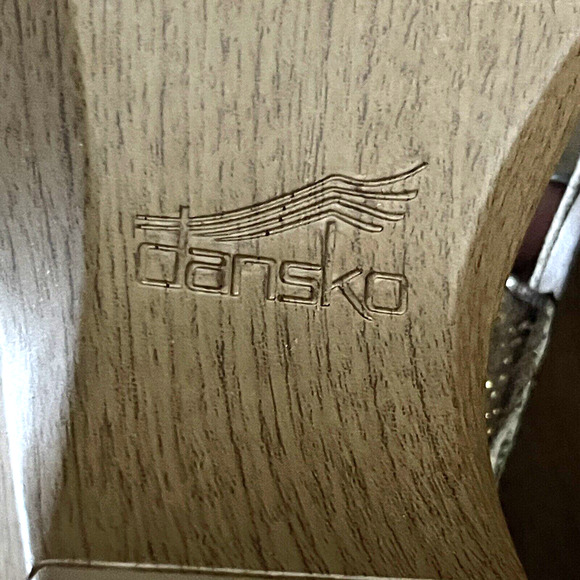 Dansko Sonnet Sandals Women Size 41 US 10.5 Gold Metallic Faux Snakeskin Leather - Picture 9 of 9